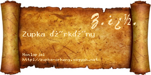 Zupka Örkény névjegykártya